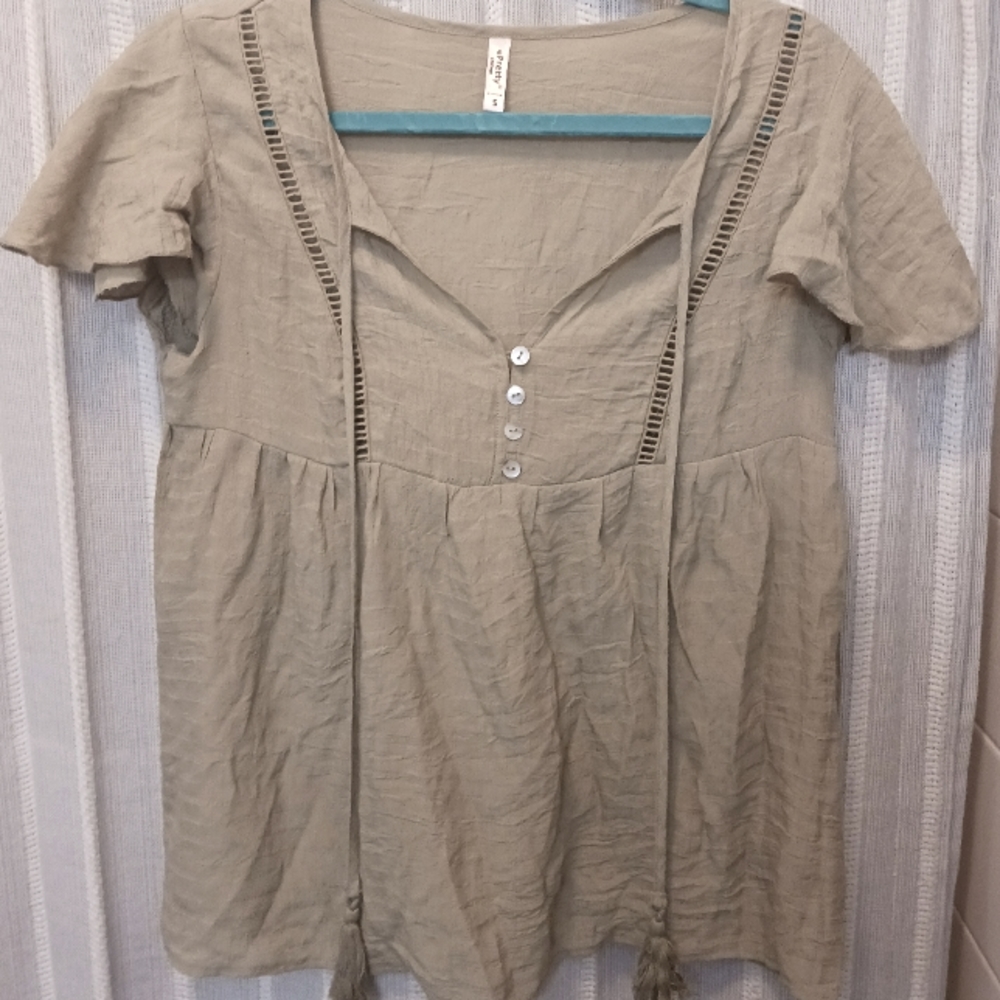 Sage Green Boho Shirt l small